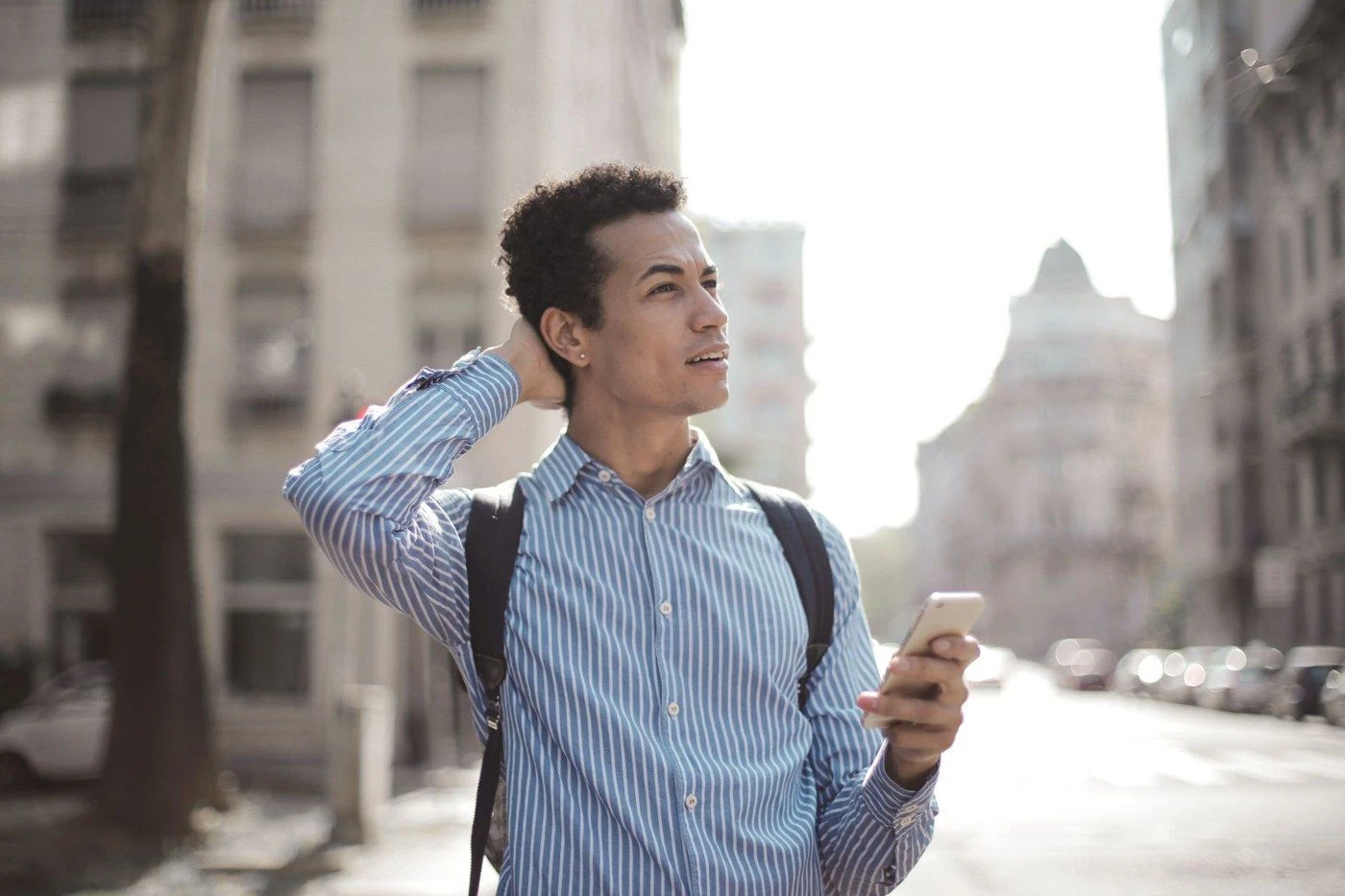 A phone showing a map search